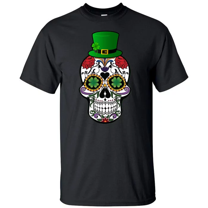 Cool St Patricks Day Irish Day Of The Dead Skull Tall T-Shirt