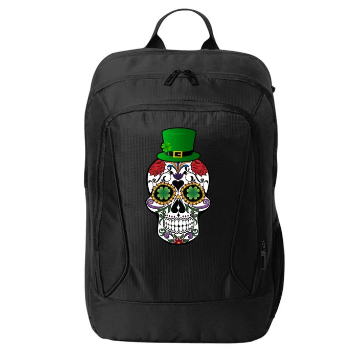 Cool St Patricks Day Irish Day Of The Dead Skull City Backpack