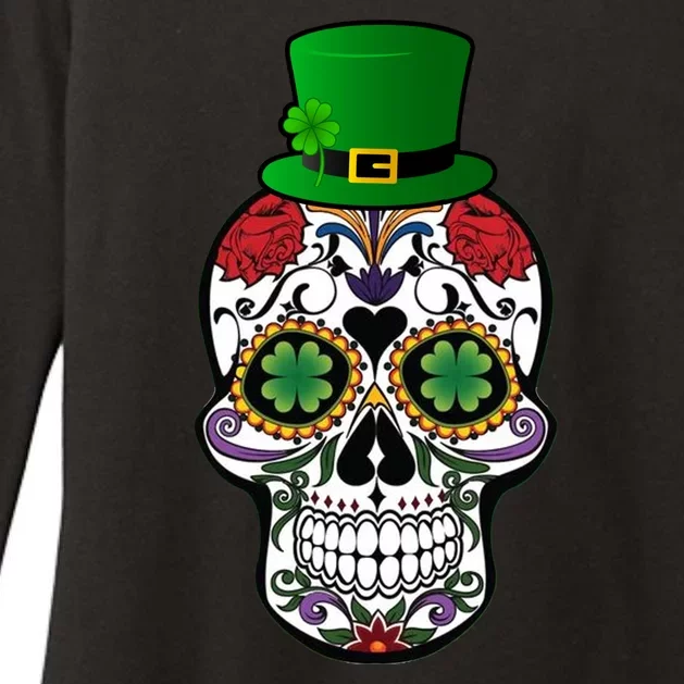 Cool St Patricks Day Irish Day Of The Dead Skull Womens CVC Long Sleeve Shirt