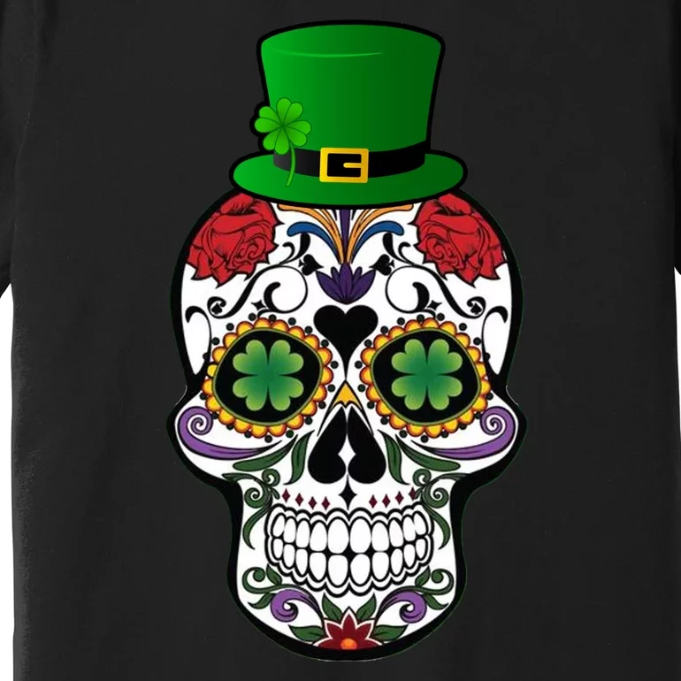 Cool St Patricks Day Irish Day Of The Dead Skull Premium T-Shirt