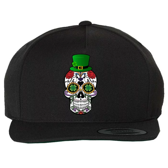 Cool St Patricks Day Irish Day Of The Dead Skull Wool Snapback Cap