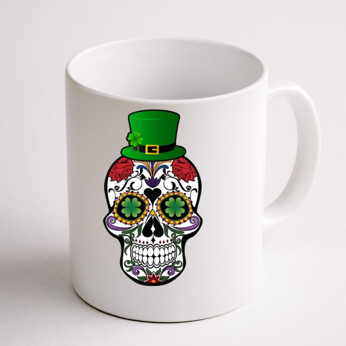 Cool St Patricks Day Irish Day Of The Dead Skull Front & Back Coffee Mug