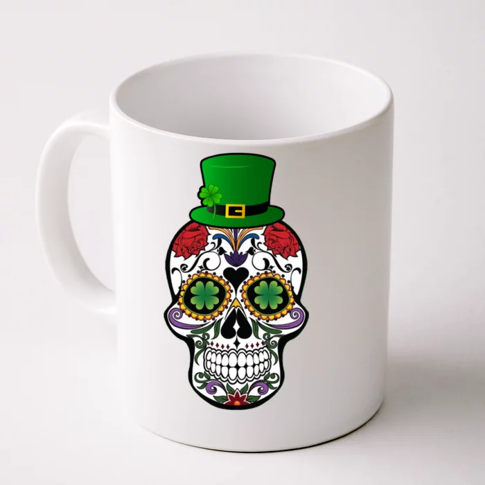 Cool St Patricks Day Irish Day Of The Dead Skull Front & Back Coffee Mug