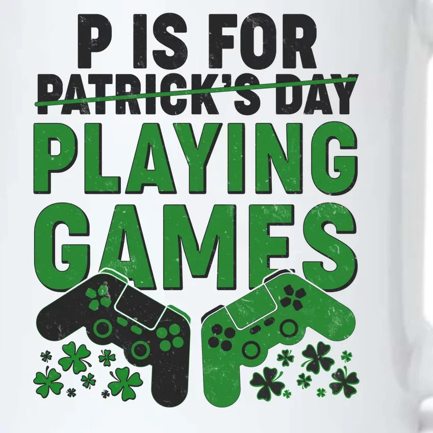 Cool St Patrick's Day P Is For Playing Games Black Color Changing Mug