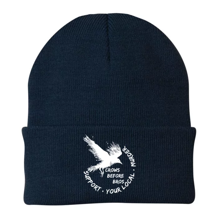 Cool Support Your Local Murder Crows Before Bros Knit Cap Winter Beanie