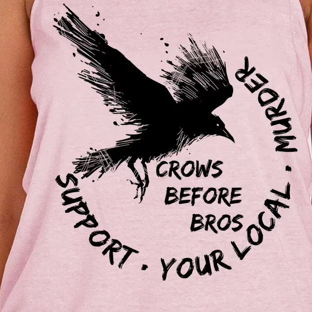 Cool Support Your Local Murder Crows Before Bros Women's Knotted Racerback Tank