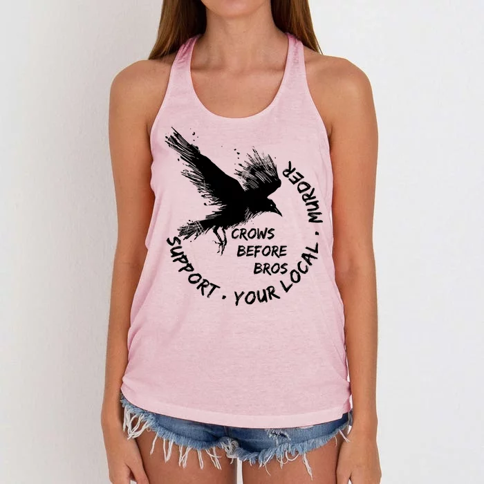 Cool Support Your Local Murder Crows Before Bros Women's Knotted Racerback Tank