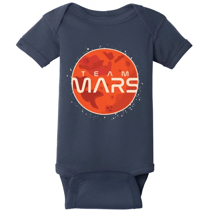 Cool Team Mars Planet Space Logo Baby Bodysuit