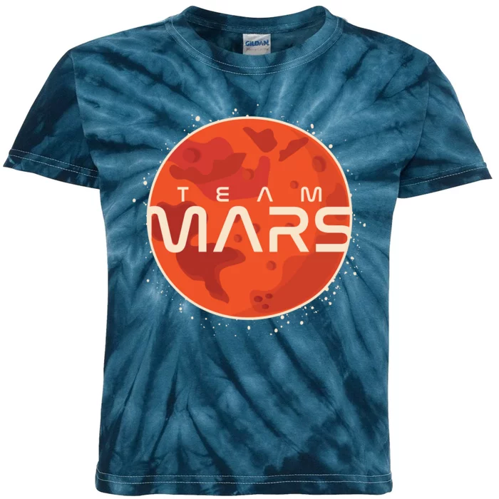 Cool Team Mars Planet Space Logo Kids Tie-Dye T-Shirt