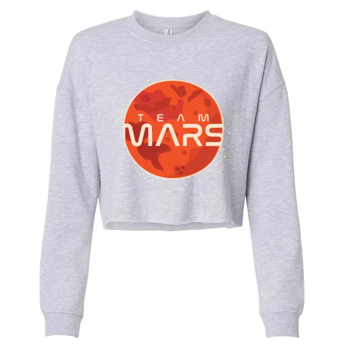 Cool Team Mars Planet Space Logo Cropped Pullover Crew