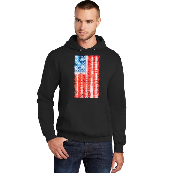 Cool Tie Dye USA American Flag Hoodie