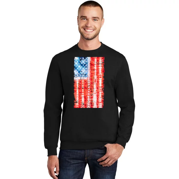 Cool Tie Dye USA American Flag Sweatshirt