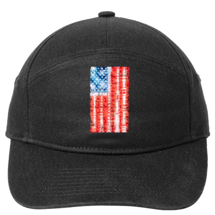 Cool Tie Dye USA American Flag 7-Panel Snapback Hat