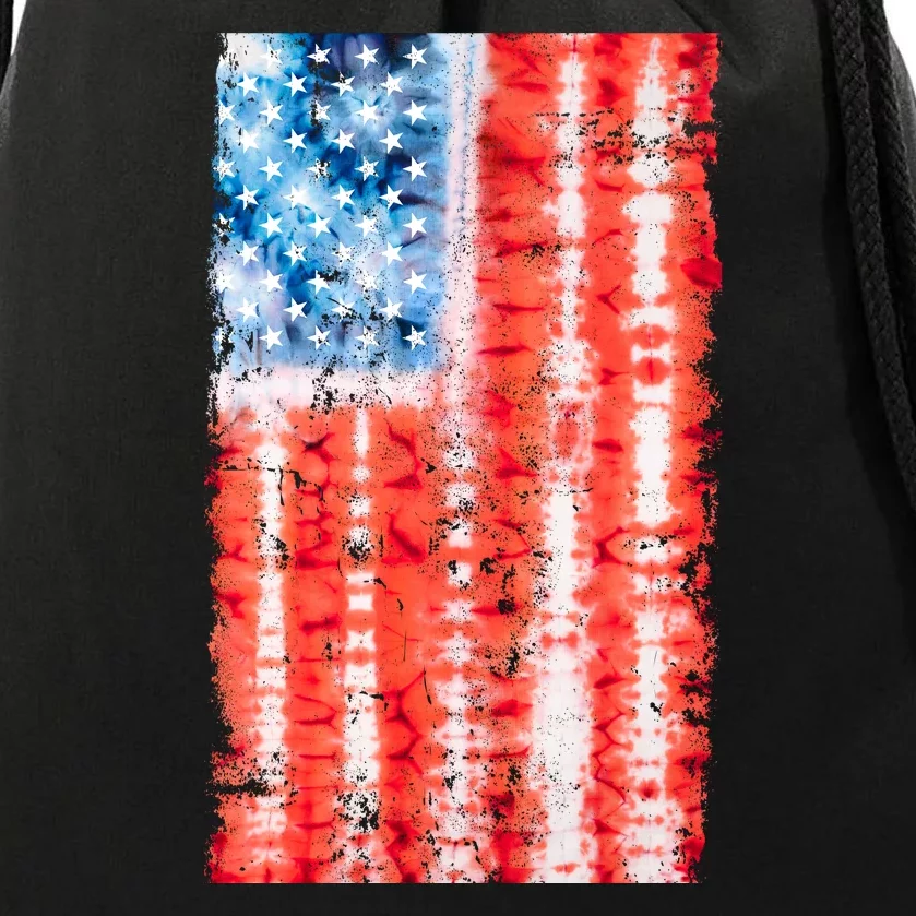 Cool Tie Dye USA American Flag Drawstring Bag