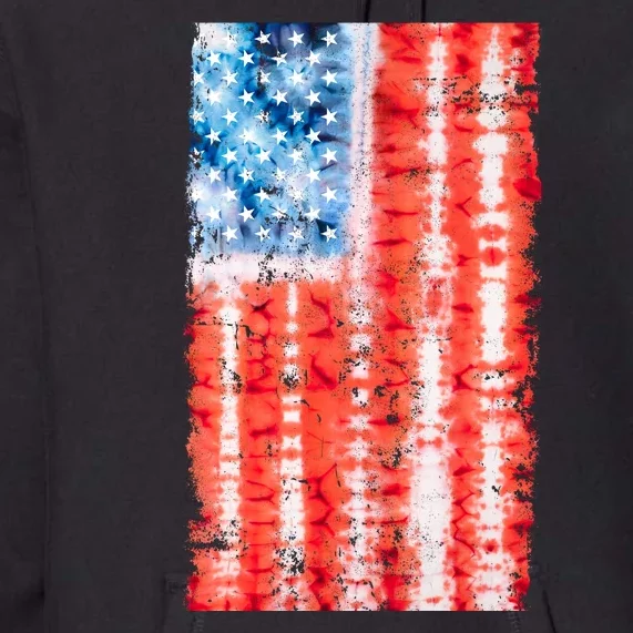 Cool Tie Dye USA American Flag Premium Hoodie