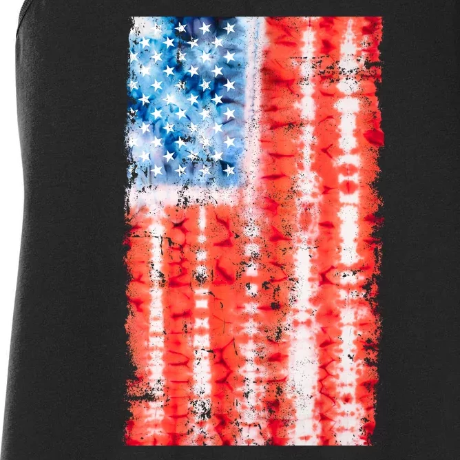 Cool Tie Dye USA American Flag Women's Racerback Tank