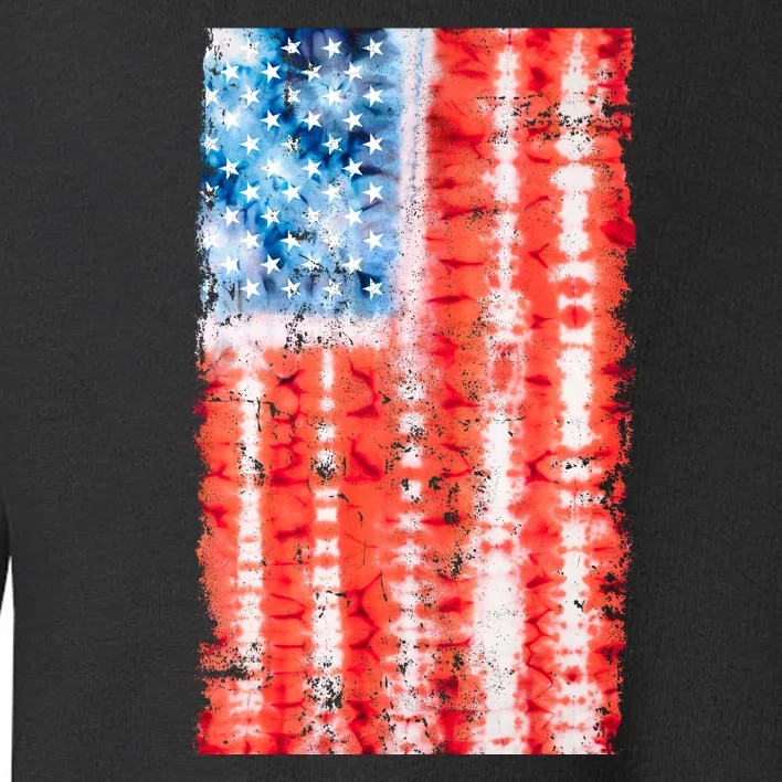 Cool Tie Dye USA American Flag Toddler Sweatshirt