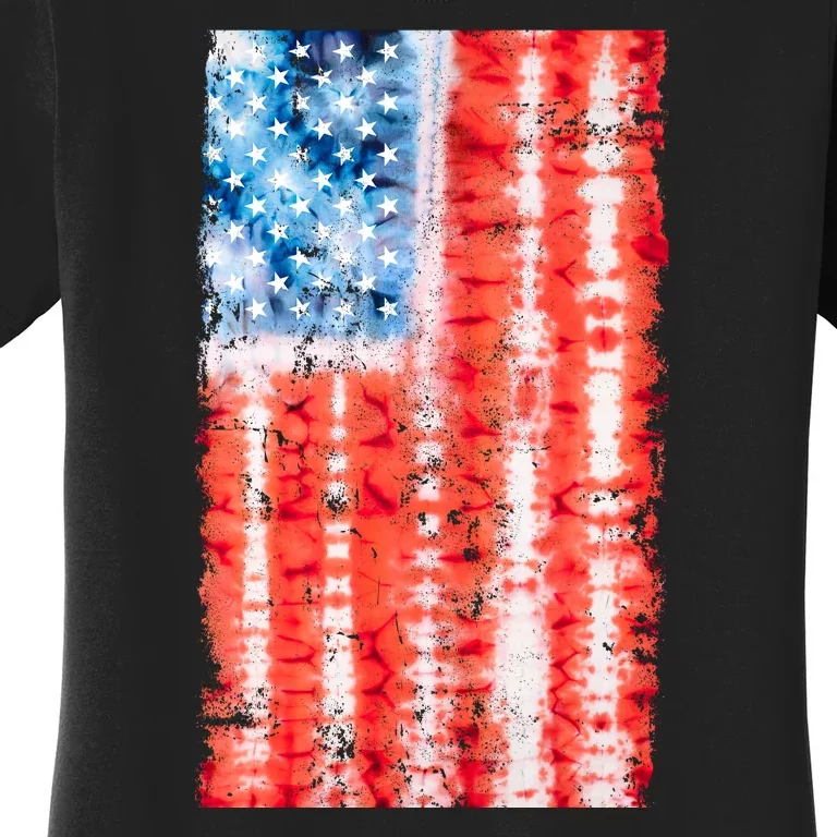 Cool Tie Dye USA American Flag Women's T-Shirt