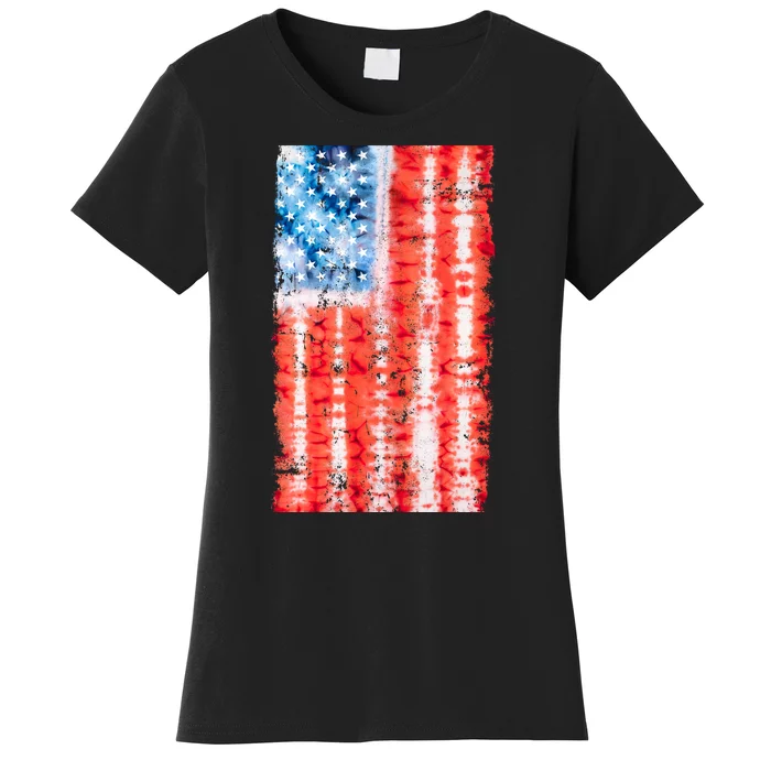 Cool Tie Dye USA American Flag Women's T-Shirt