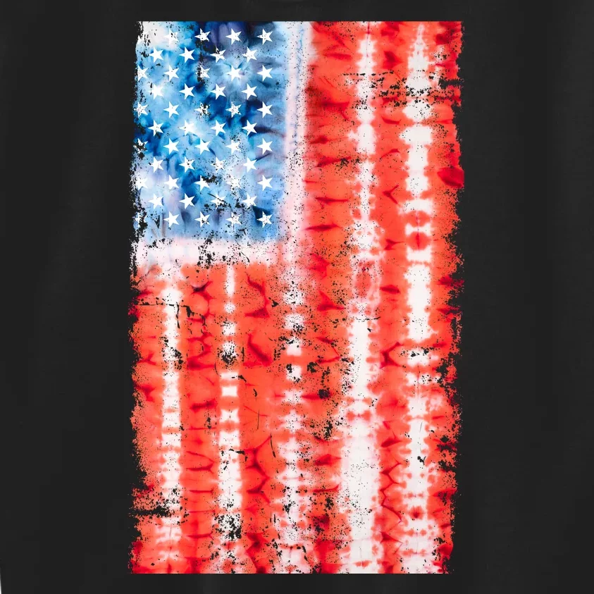 Cool Tie Dye USA American Flag Kids Sweatshirt