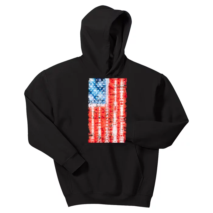 Cool Tie Dye USA American Flag Kids Hoodie