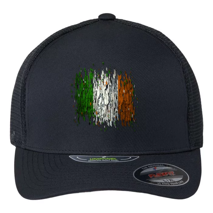 Cool Torn Irish Ireland Flag St. Patrick's Day Flexfit Unipanel Trucker Cap