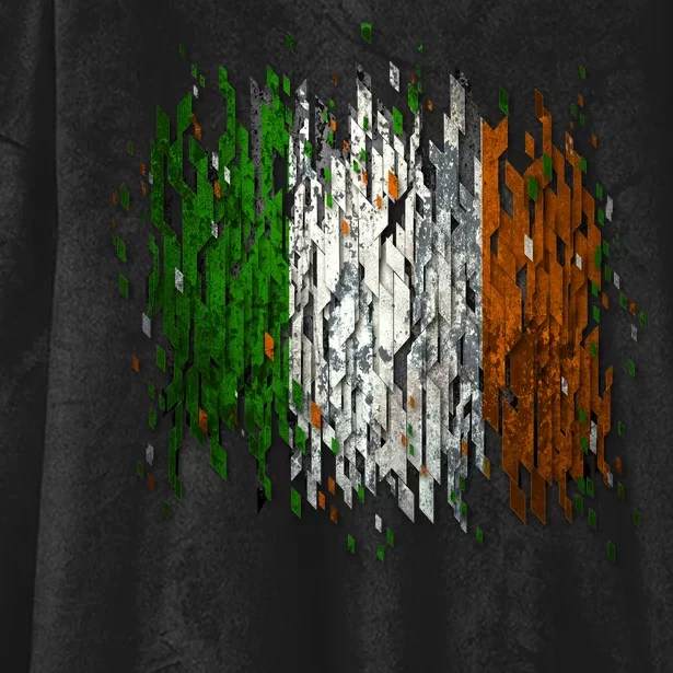 Cool Torn Irish Ireland Flag St. Patrick's Day Hooded Wearable Blanket