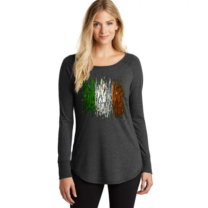 Cool Torn Irish Ireland Flag St. Patrick's Day Women's Perfect Tri Tunic Long Sleeve Shirt