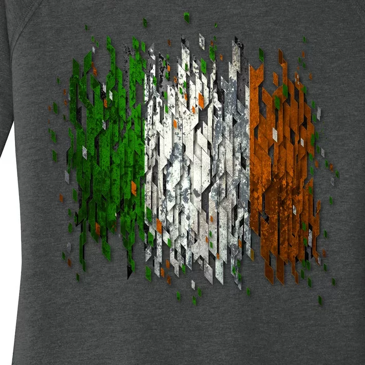 Cool Torn Irish Ireland Flag St. Patrick's Day Women's Perfect Tri Tunic Long Sleeve Shirt