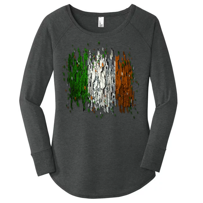 Cool Torn Irish Ireland Flag St. Patrick's Day Women's Perfect Tri Tunic Long Sleeve Shirt