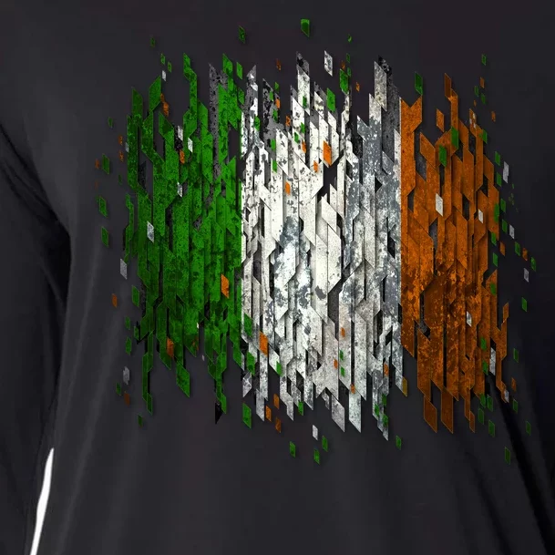 Cool Torn Irish Ireland Flag St. Patrick's Day Cooling Performance Long Sleeve Crew