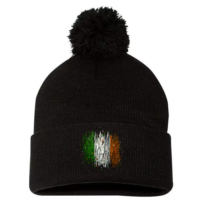 Cool Torn Irish Ireland Flag St. Patrick's Day Pom Pom 12in Knit Beanie