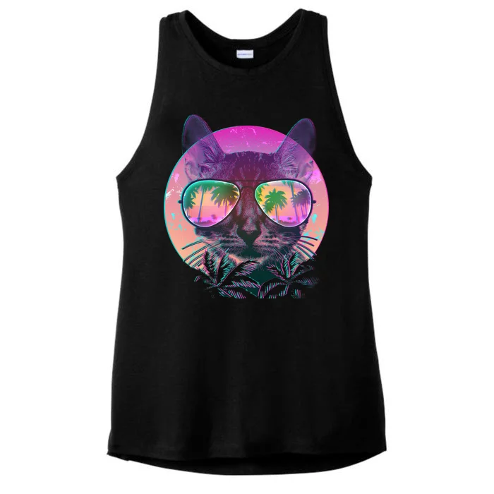 Cool Tropical Shade Cat Ladies Tri-Blend Wicking Tank