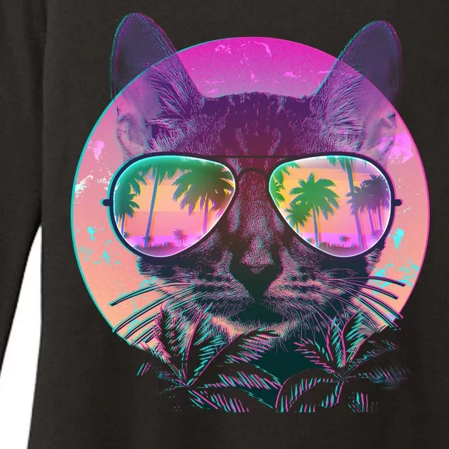 Cool Tropical Shade Cat Womens CVC Long Sleeve Shirt