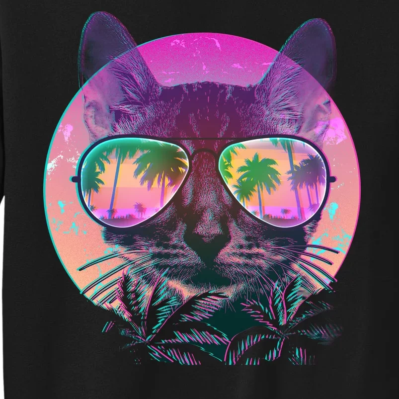 Cool Tropical Shade Cat Tall Sweatshirt