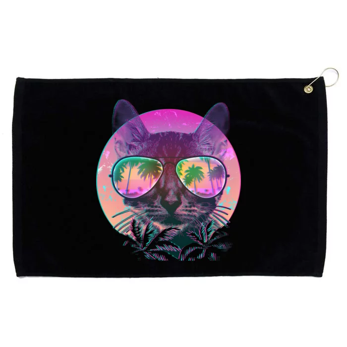 Cool Tropical Shade Cat Grommeted Golf Towel