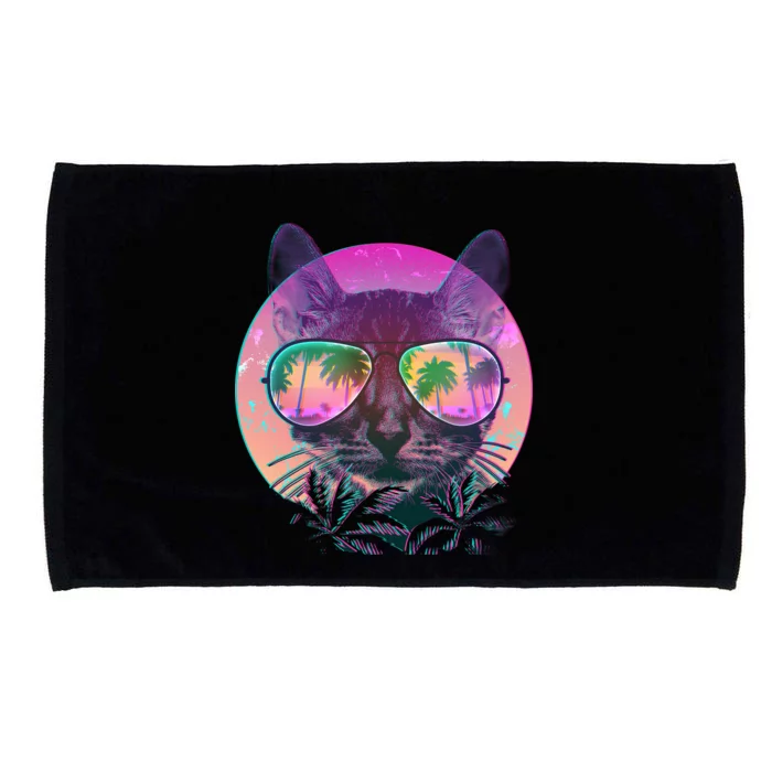 Cool Tropical Shade Cat Microfiber Hand Towel