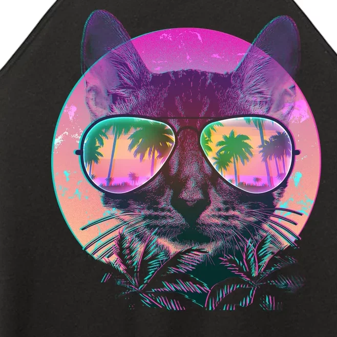 Cool Tropical Shade Cat Women’s Perfect Tri Rocker Tank