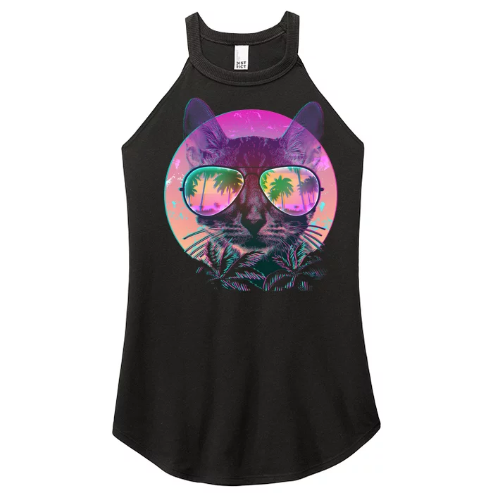 Cool Tropical Shade Cat Women’s Perfect Tri Rocker Tank