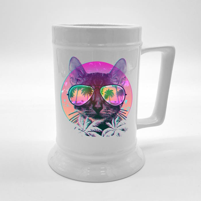 Cool Tropical Shade Cat Front & Back Beer Stein