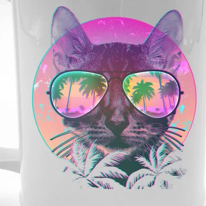 Cool Tropical Shade Cat Front & Back Beer Stein