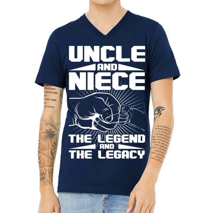 Cool Uncle And Niece The Legend And The Legacy V-Neck T-Shirt
