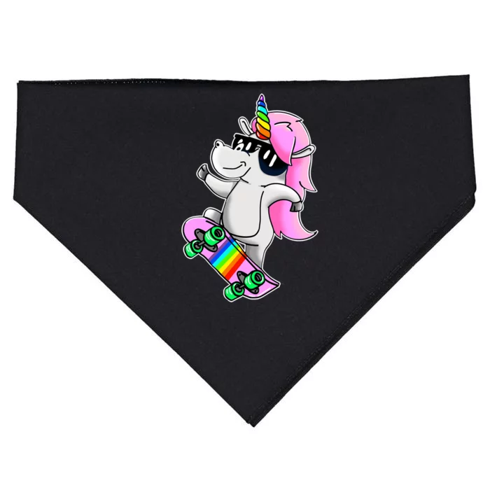 Cool Unicorn Skating USA-Made Doggie Bandana