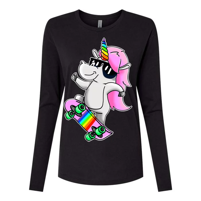 Cool Unicorn Skating Womens Cotton Relaxed Long Sleeve T-Shirt