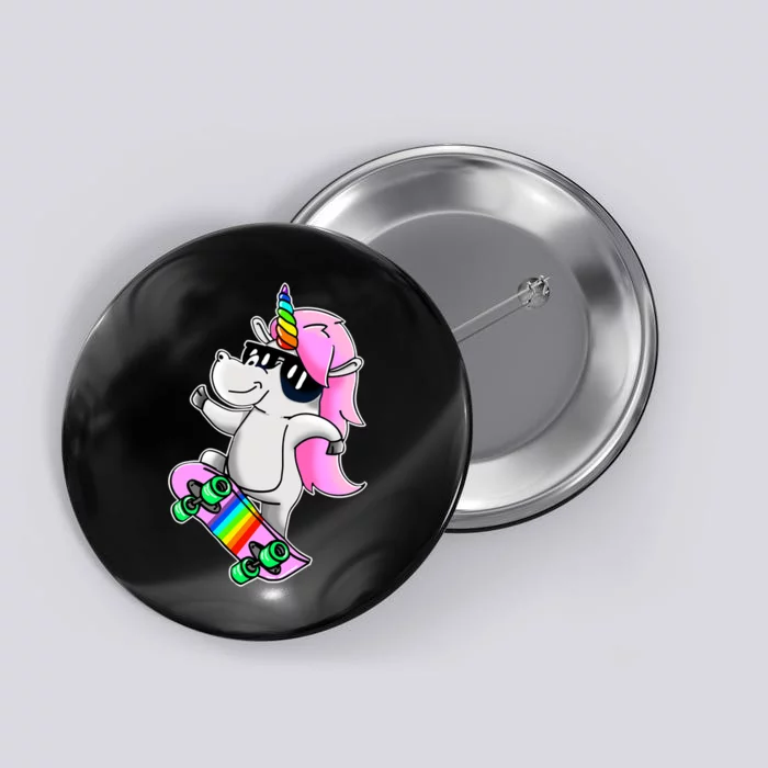 Cool Unicorn Skating Button