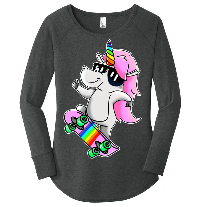 Cool Unicorn Skating Women's Perfect Tri Tunic Long Sleeve Shirt