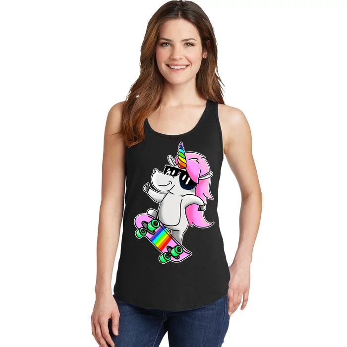 Cool Unicorn Skating Ladies Essential Tank