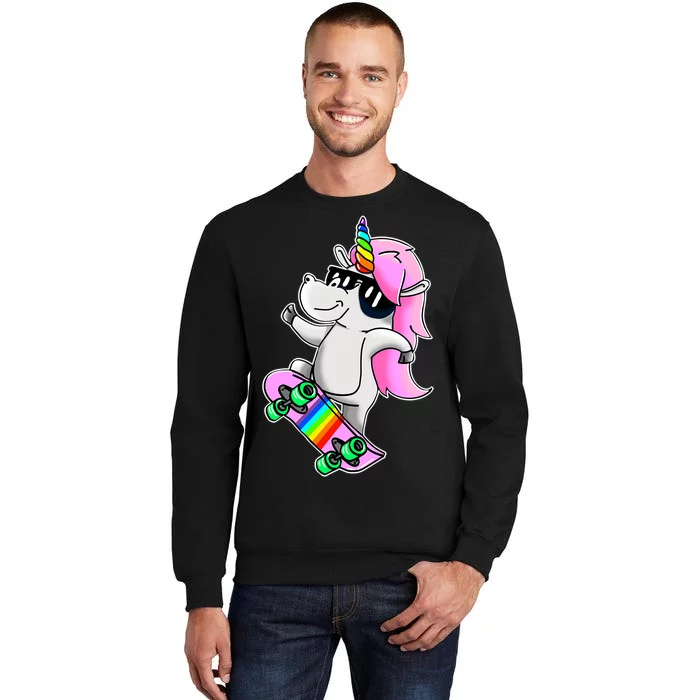 Cool Unicorn Skating Tall Sweatshirt