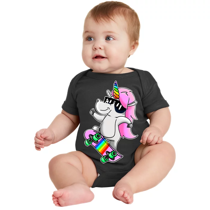 Cool Unicorn Skating Baby Bodysuit