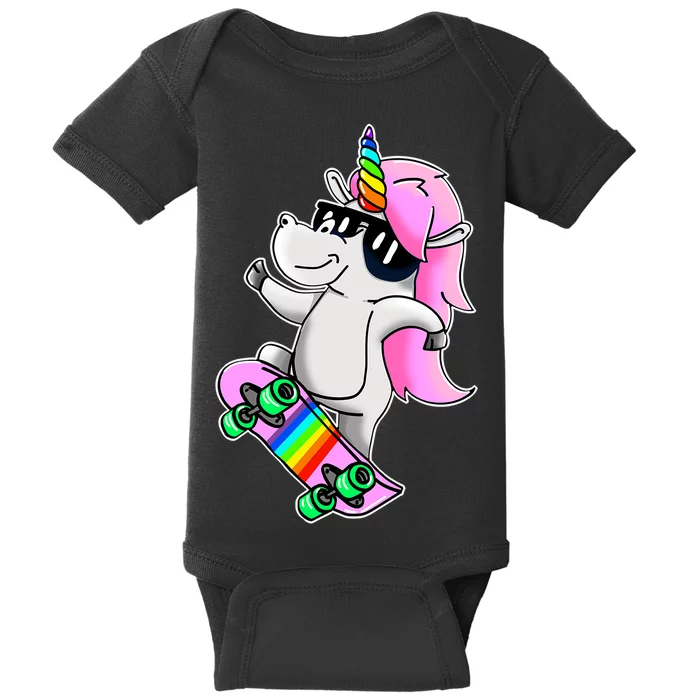 Cool Unicorn Skating Baby Bodysuit